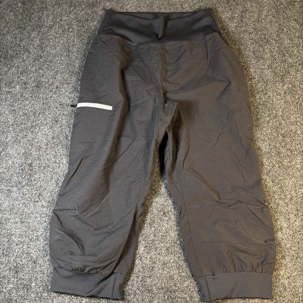 Marmot Cropped Hiking Pants Women Medium Gray Ribbed Waistband Capris Activewear